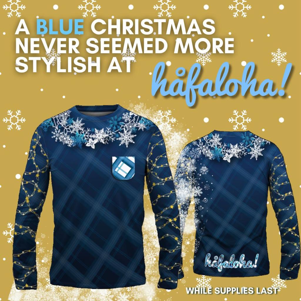 Christmas Blue Lei Long Sleeve - Adult