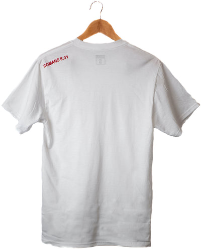 "Be Bold" design, White tee, adult back