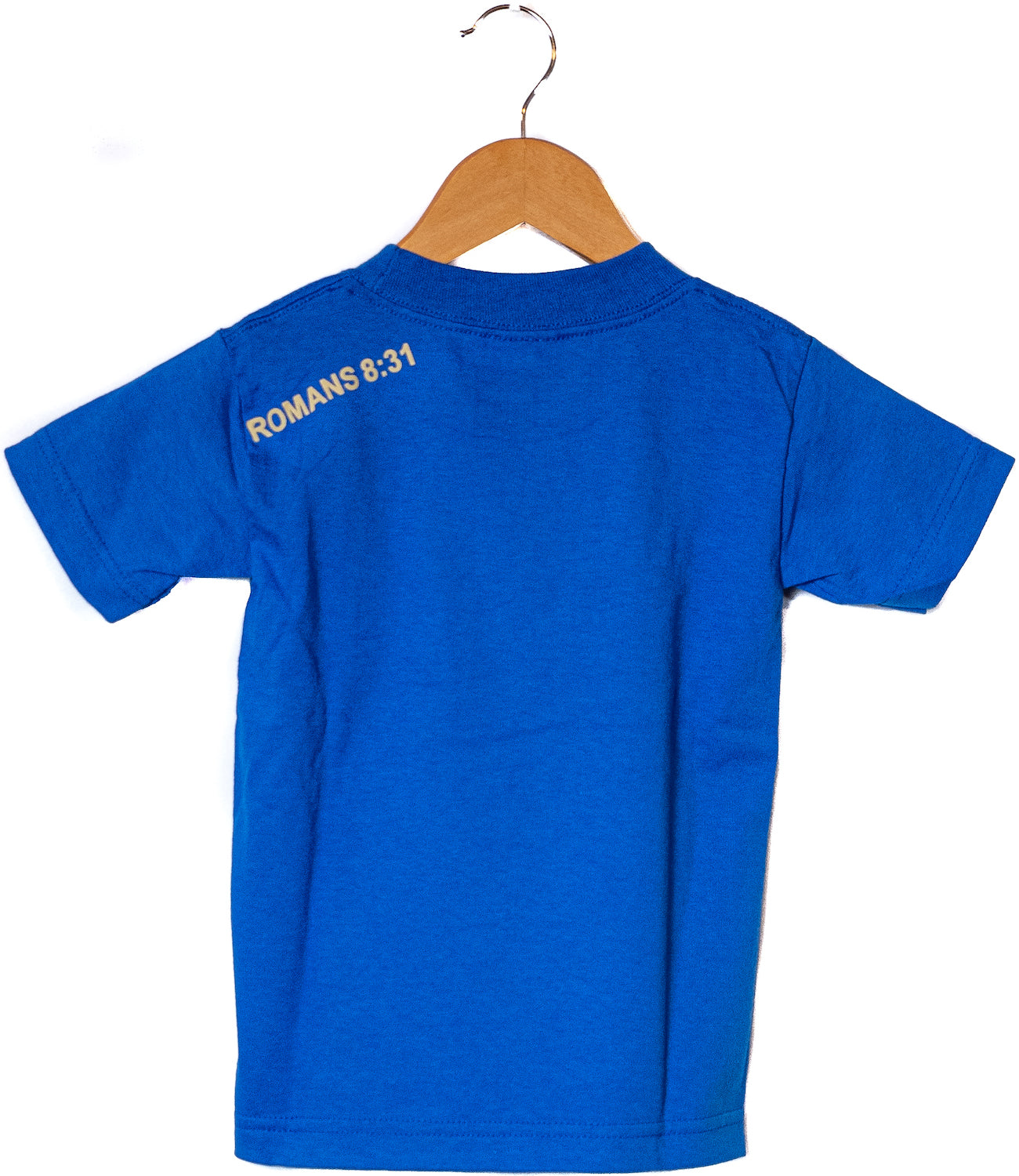 "Be Bold" design, Blue tee, youth/toddler back
