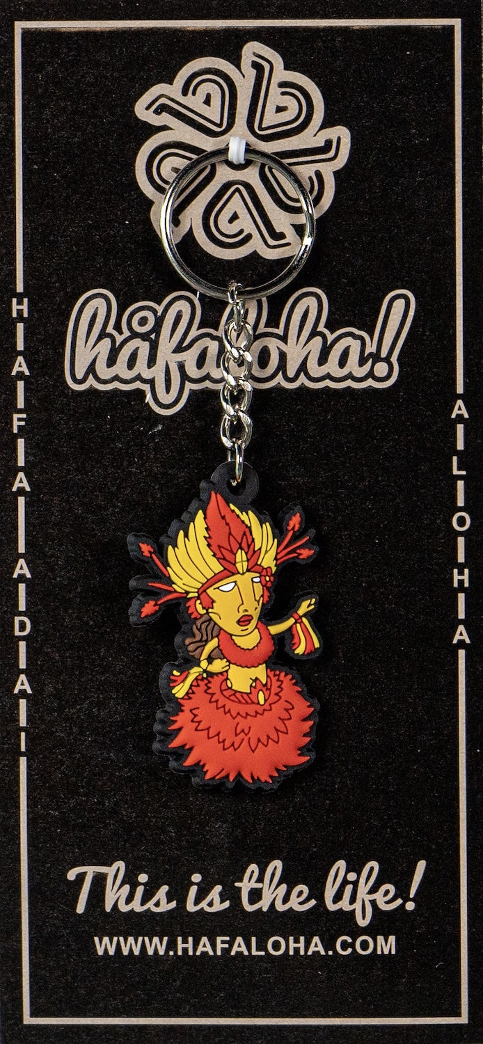 Hula Girl Rubber Keychain from Håfaloha