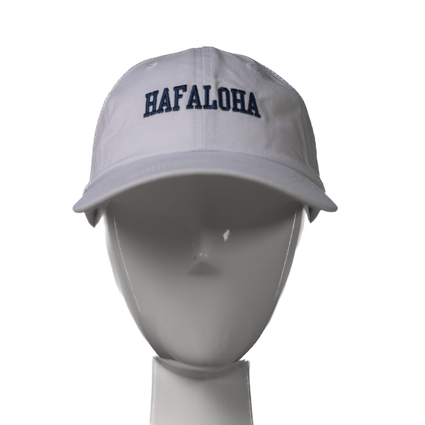 White "Iconic Bold Dad Cap," Front, by Håfaloha