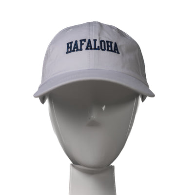 White "Iconic Bold Dad Cap," Front, by Håfaloha
