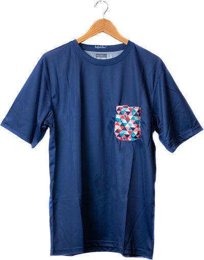 "Nami" design, Navy Blue pocket tee, front