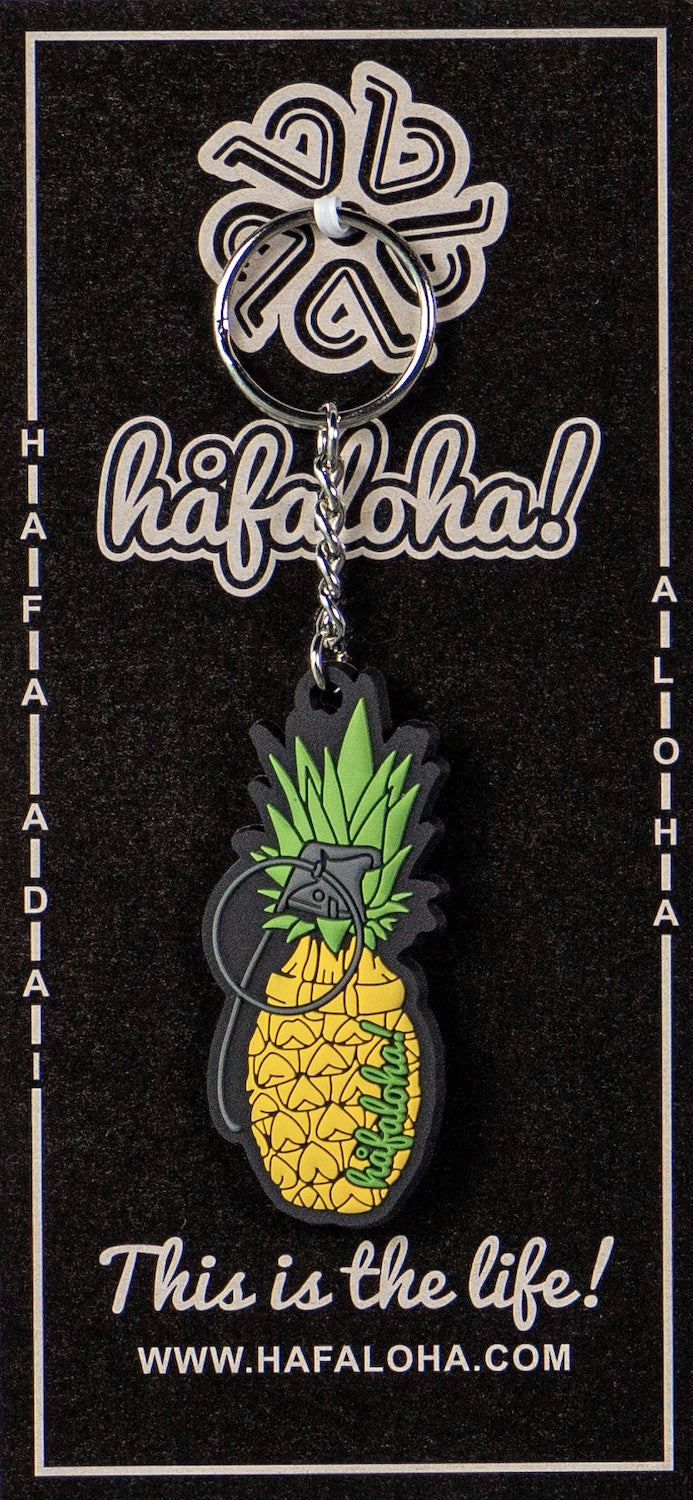 Pineapple Grenade Rubber Keychain from Håfaloha